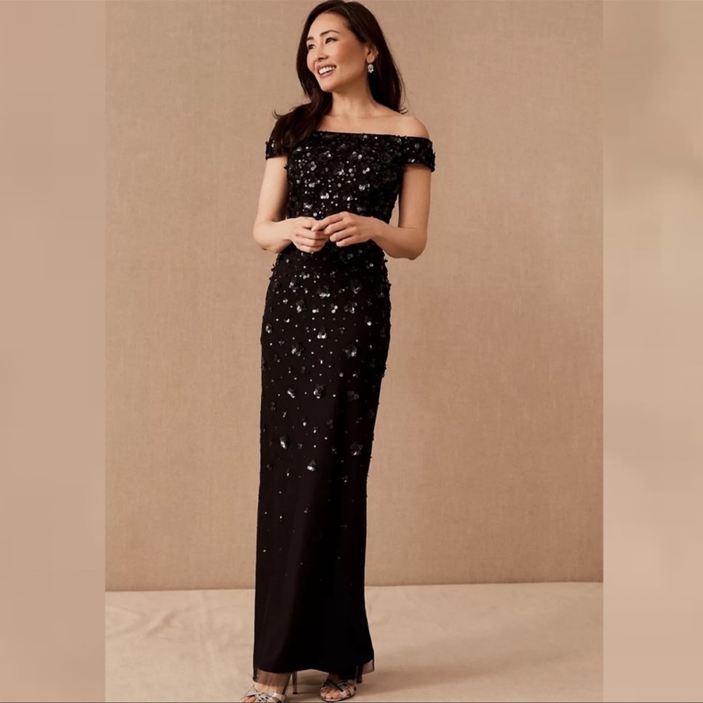 Adrianna Papell BHLDN Black Dress, Size 4